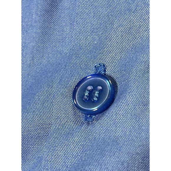 Guayaberas Abdala Dress Shirt Mens 38 (Large) Blue Short Sleeve Embroidered - Picture 8 of 9